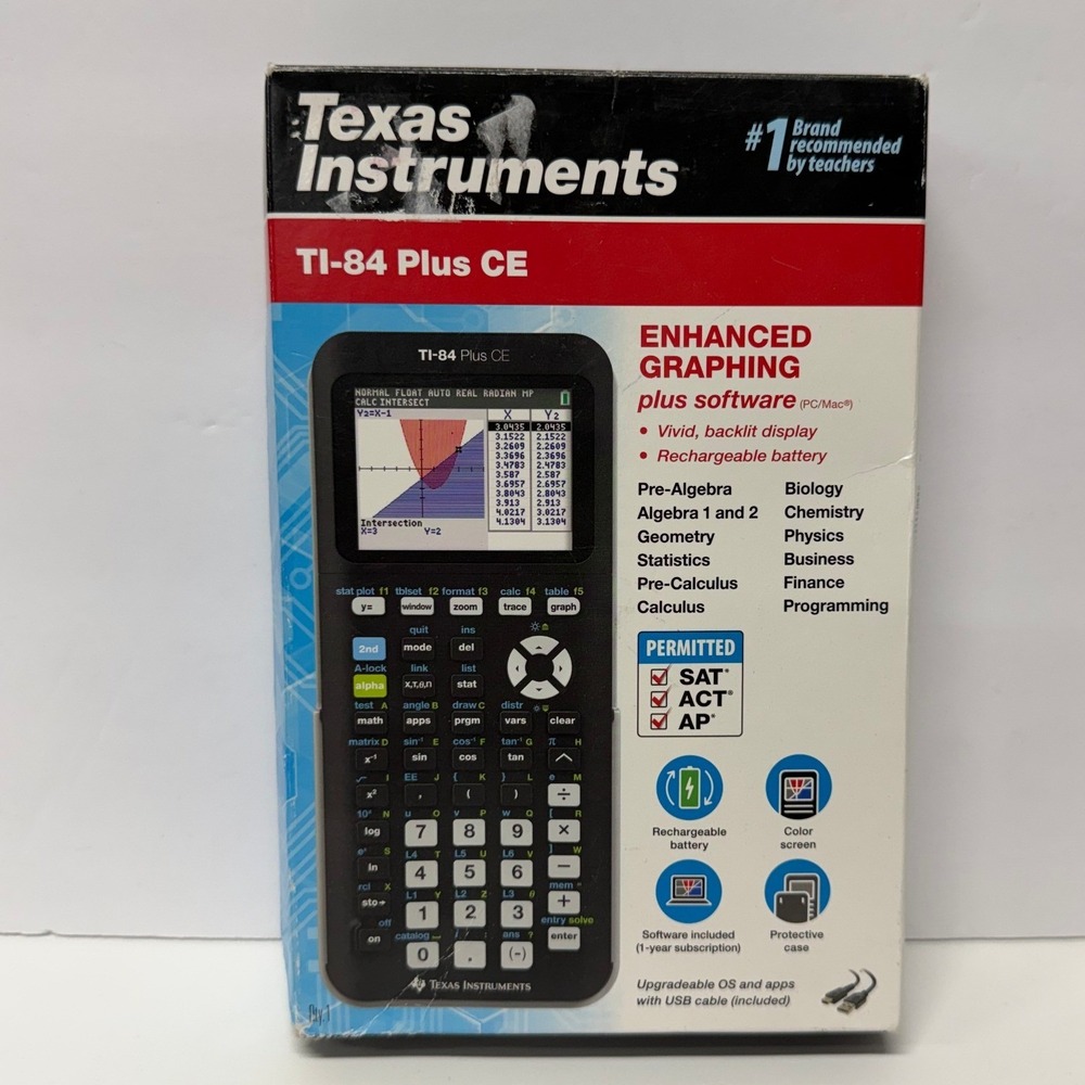 Texas Instruments TI-84 Plus CE Graphing Calculator Black with Color Screen